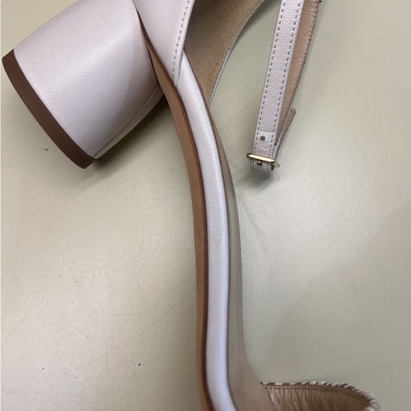 MADE IN ITALY GIOVANNA GRAZZINI LEATHER White and Tan Sandals with Ankle Strap - Picture 6 of 9